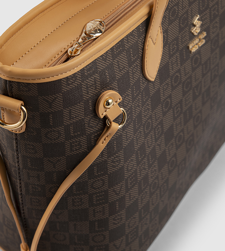 Patterned Zippered Tote Bag
