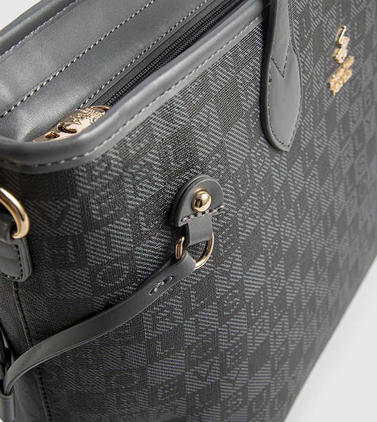 Patterned Zippered Tote Bag