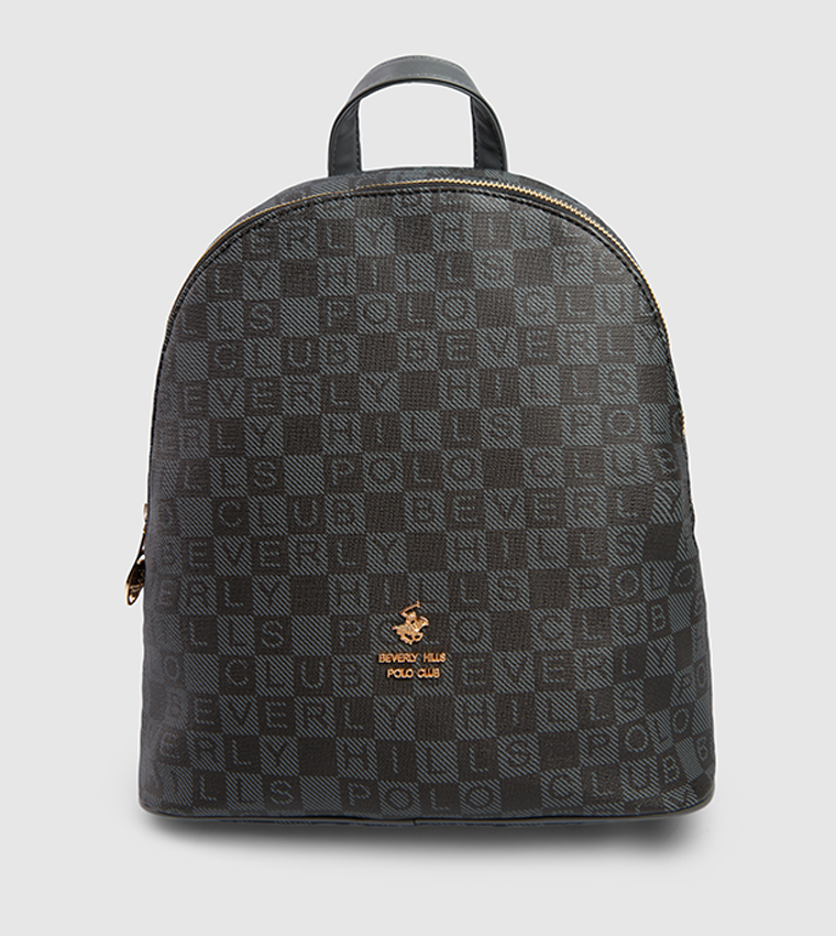 Logo Patterned Zip Around Backpack