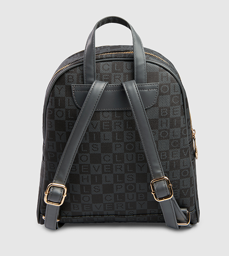 Logo Patterned Zip Around Backpack