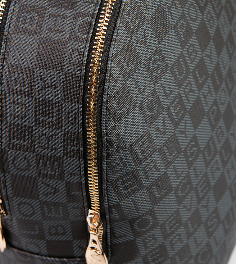 Logo Patterned Zip Around Backpack