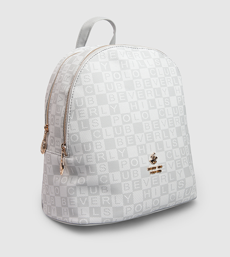 Logo Patterned Zip Around Backpack