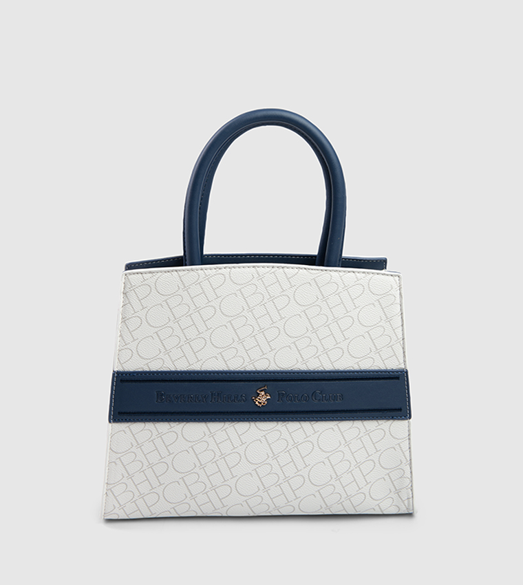 Logo Patterned Satchel Bag