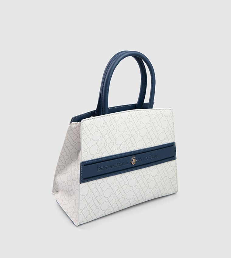 Logo Patterned Satchel Bag