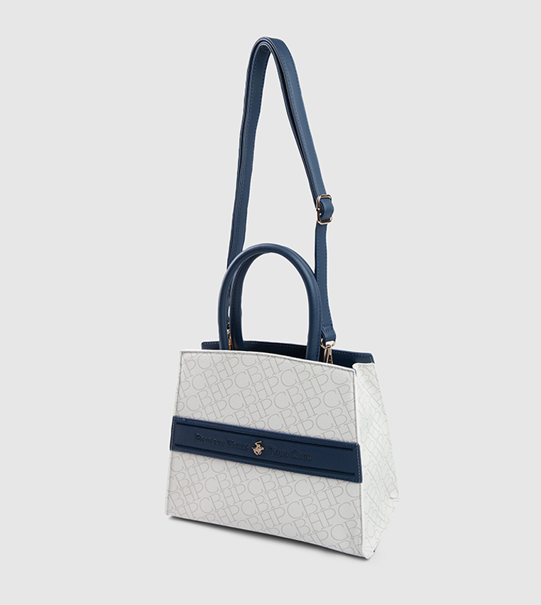 Logo Patterned Satchel Bag