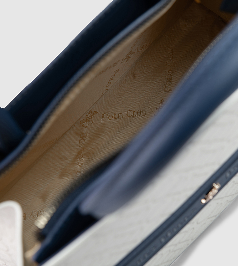 Logo Patterned Satchel Bag