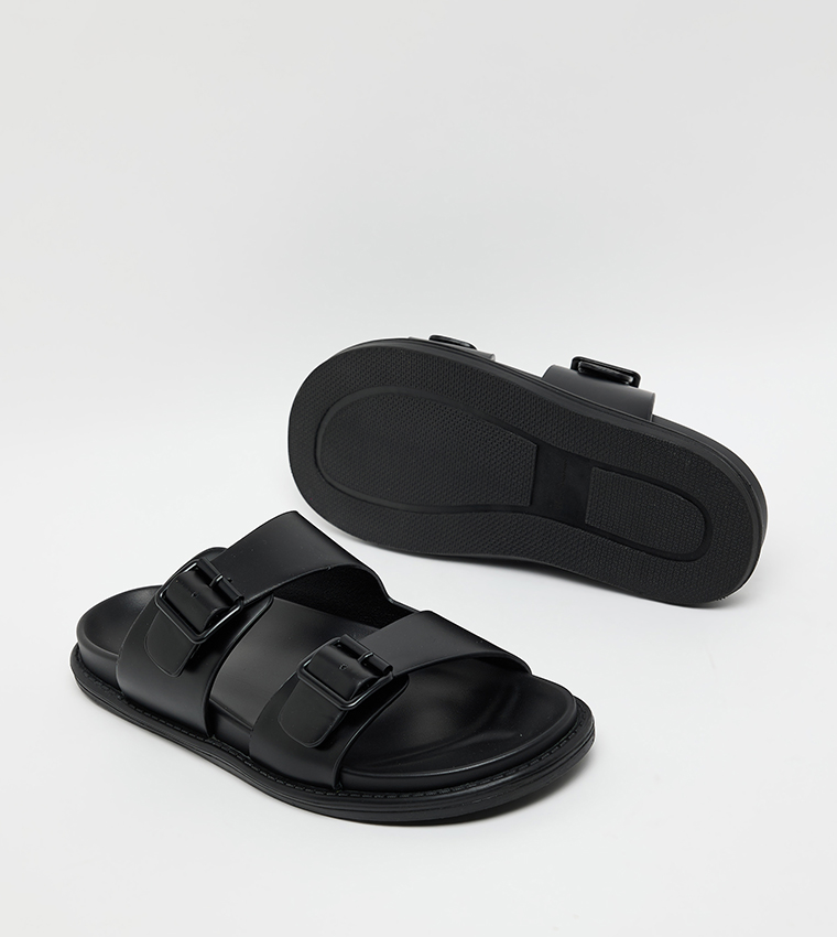 Double Strap Buckle Comfort Sandals