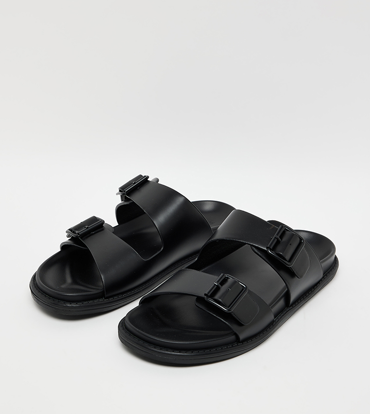 Double Strap Buckle Comfort Sandals