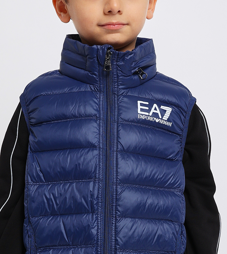 Printed Sleeves Puffer Jacket