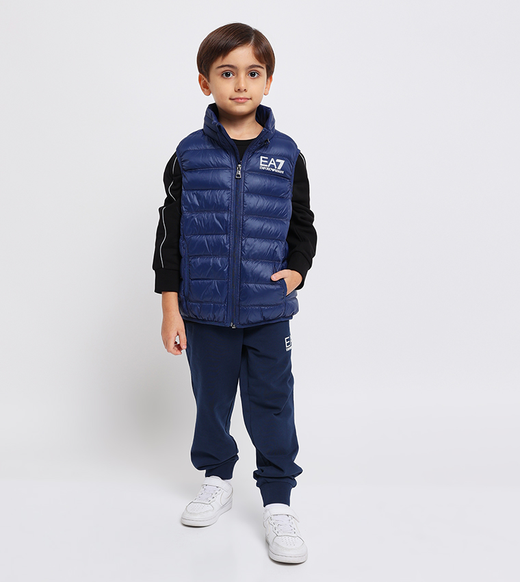 Printed Sleeves Puffer Jacket
