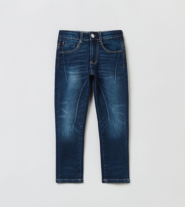 Washed Five-Pocket Jeans