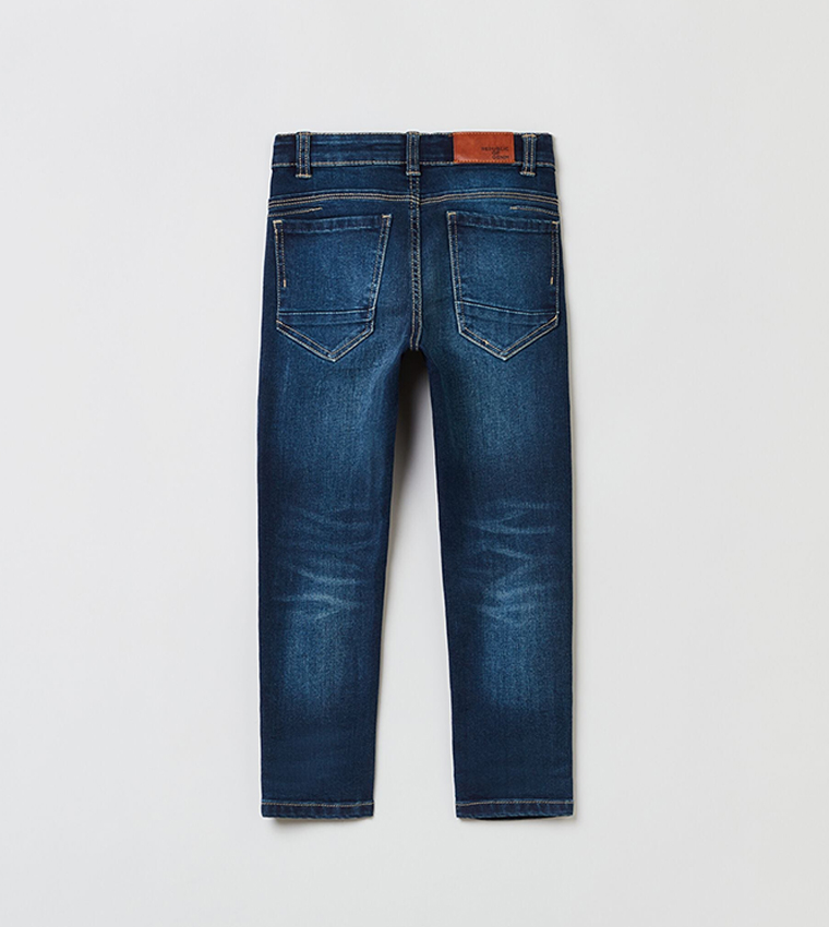 Washed Five-Pocket Jeans