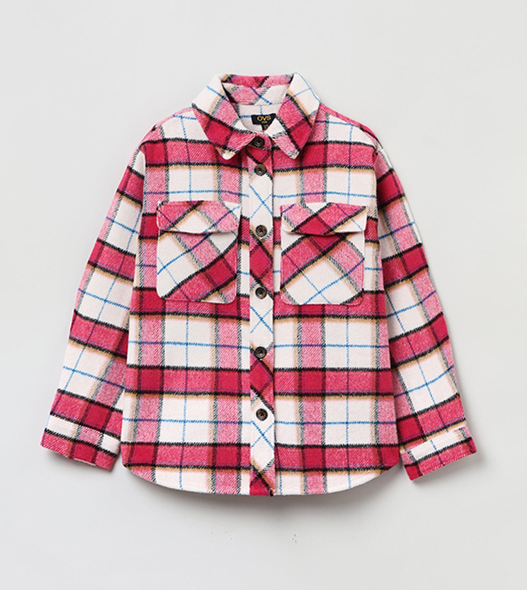 Checked Long Sleeves Overshirt