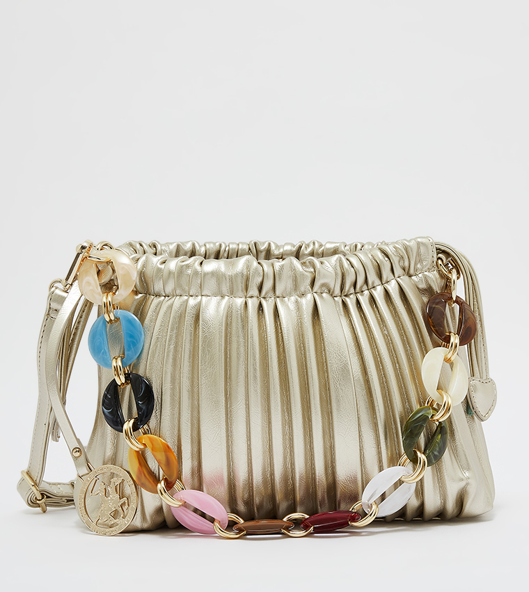 Pleated Cross Body Bag