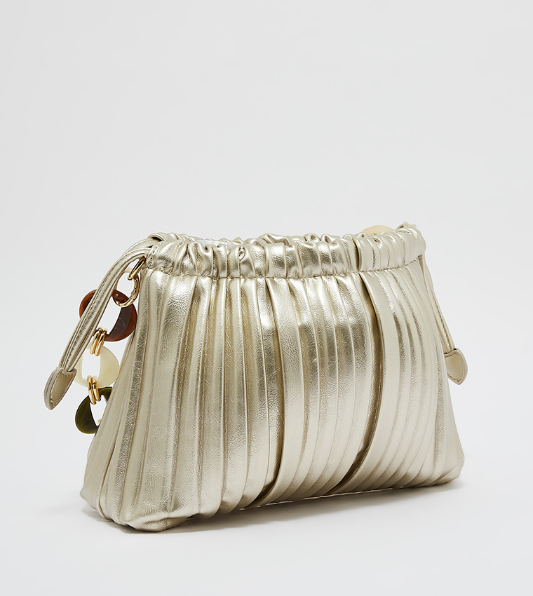 Pleated Cross Body Bag