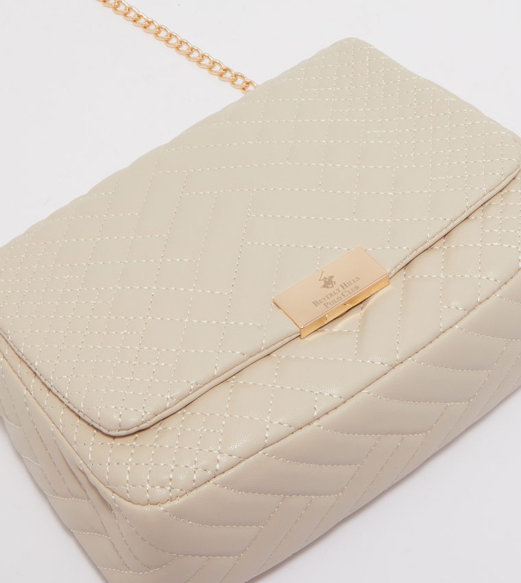 Buy Beverly Hills Polo Club Quilted Cross Body Bag In Beige 6thStreet