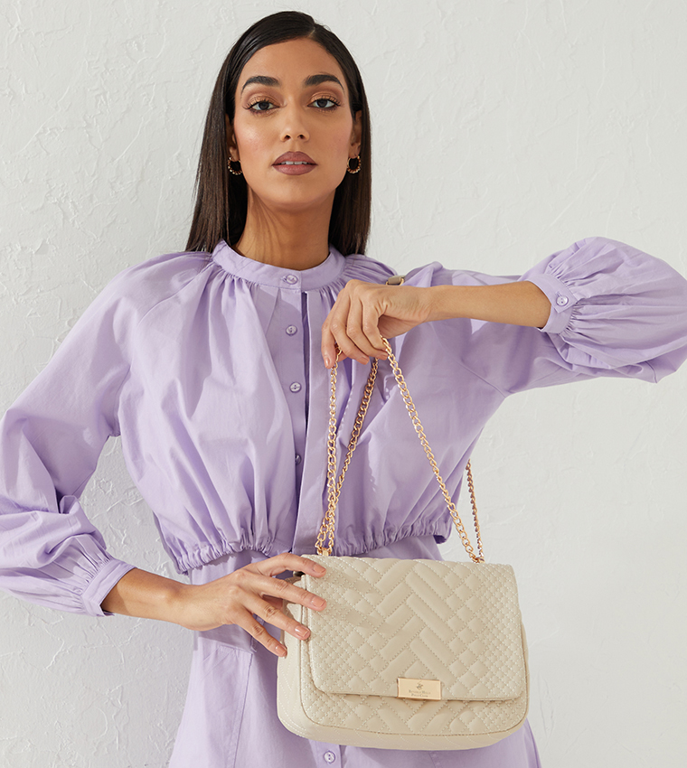 Buy Beverly Hills Polo Club Quilted Cross Body Bag In Beige 6thStreet