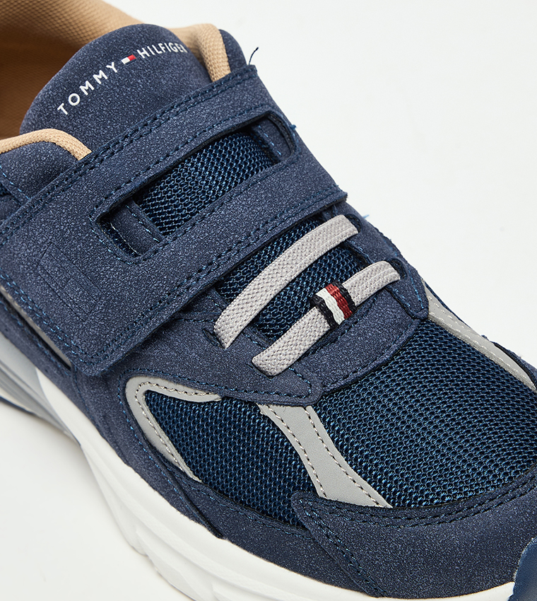 Color Block Velcro Strap Sneakers