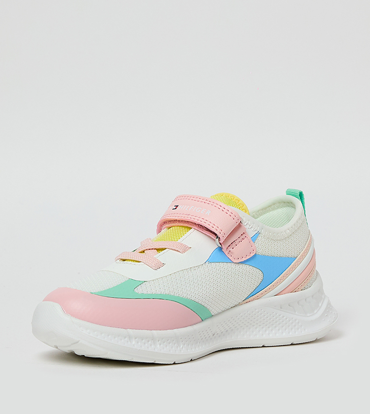 Color Block Velcro Closure Sneakers