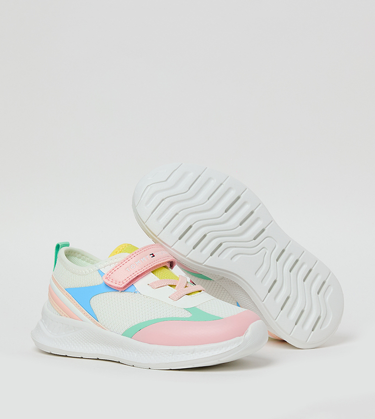 Color Block Velcro Closure Sneakers