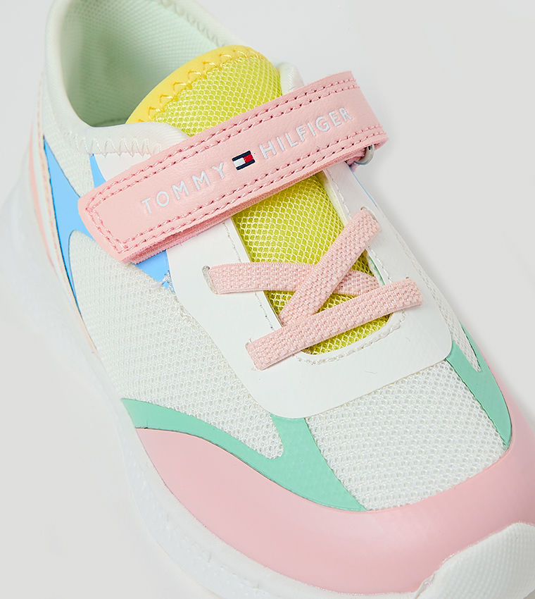 Color Block Velcro Closure Sneakers