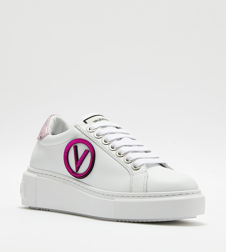 Monogram Detail Lace-Up Sneakers