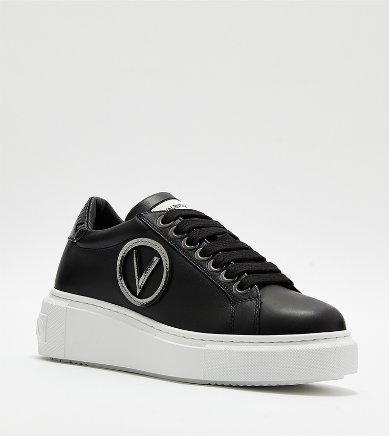 Monogram Detail Lace-Up Sneakers