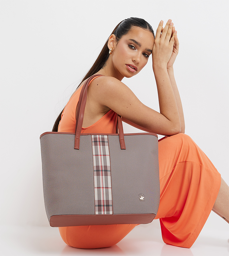 Buy Beverly Hills Polo Club Logo Detail Tote Bag In Brown | 6thStreet UAE