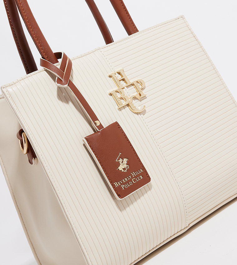Buy Beverly Hills Polo Club Logo Detail Tote Bag In Beige | 6thStreet UAE