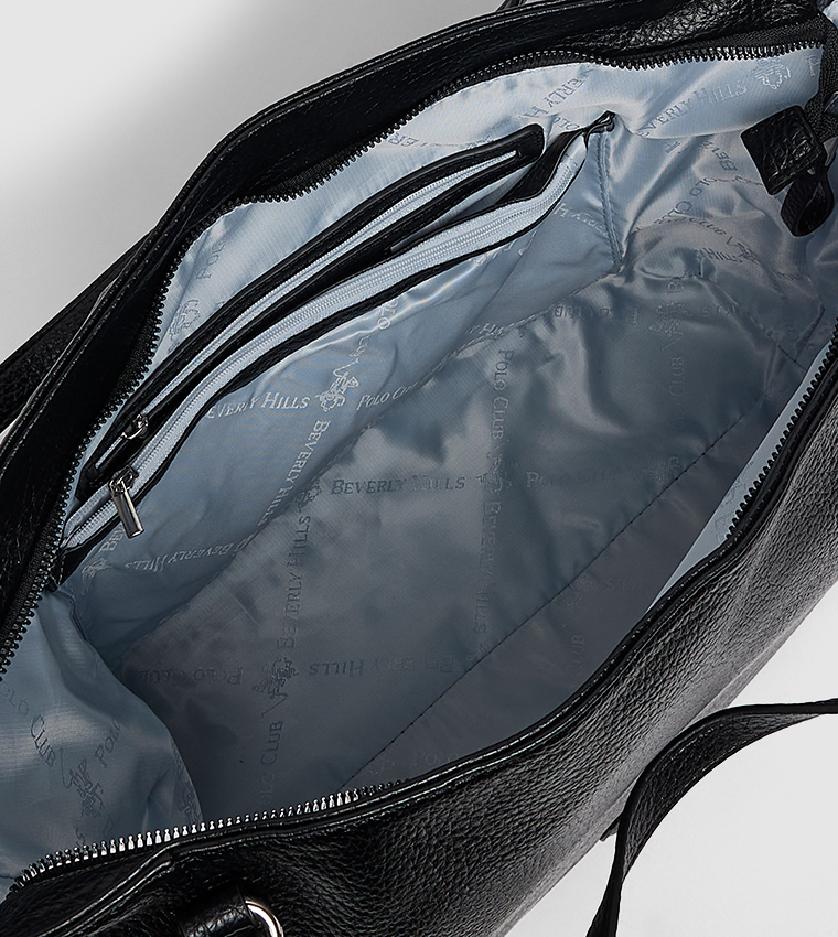 Textured Zippered Shoulder Bag