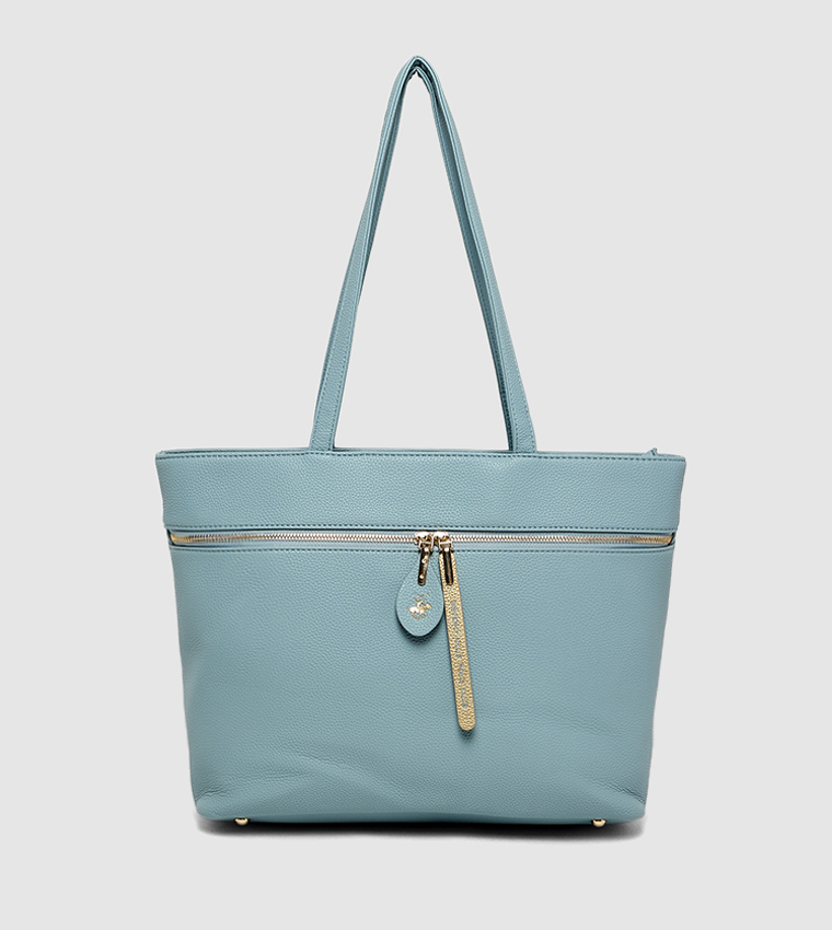 Tetured Zippered Shoulder Bag