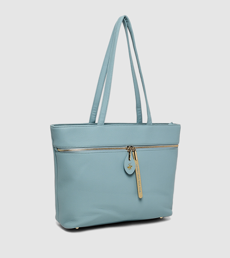 Tetured Zippered Shoulder Bag