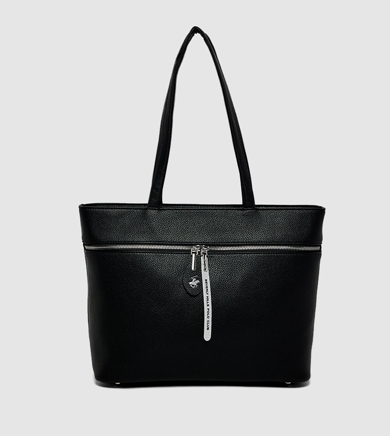 Tetured Zippered Shoulder Bag