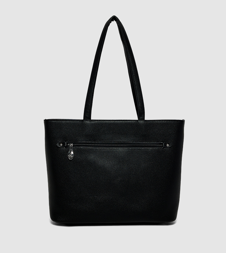 Tetured Zippered Shoulder Bag