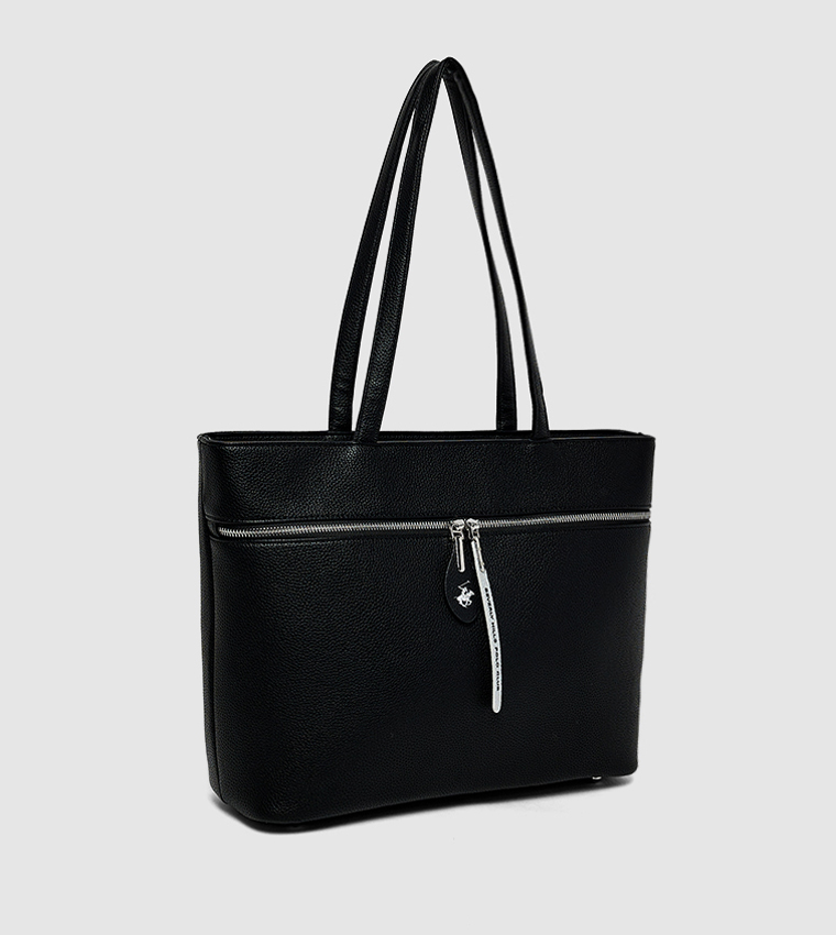 Tetured Zippered Shoulder Bag