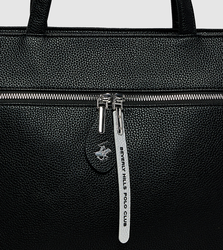 Tetured Zippered Shoulder Bag