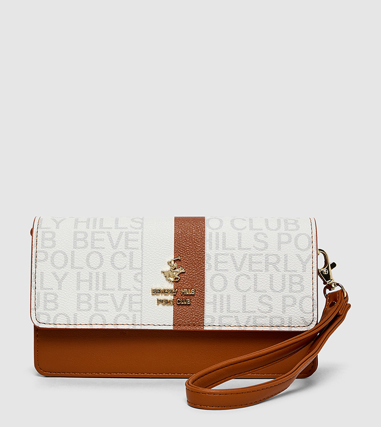 Logo Patterned Flap Crossbody Bag