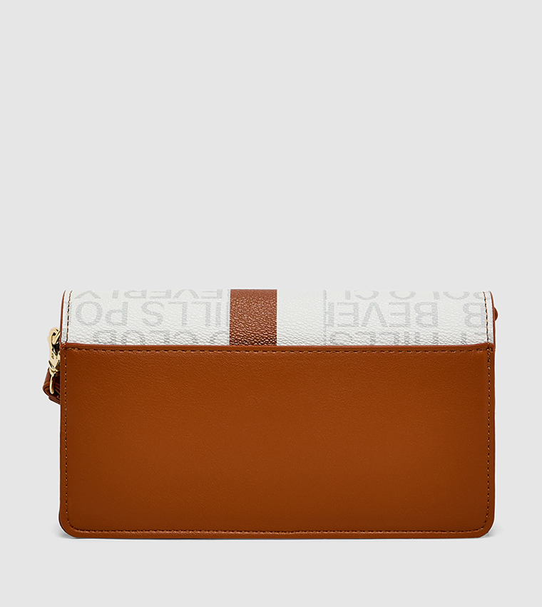 Logo Patterned Flap Crossbody Bag