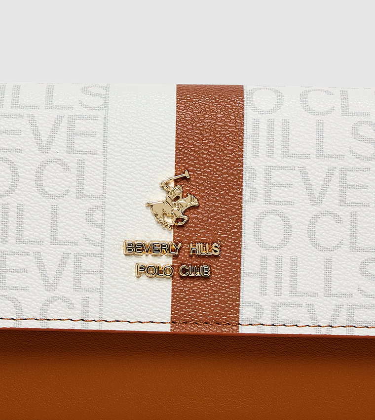 Logo Patterned Flap Crossbody Bag