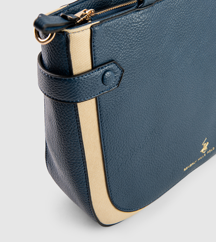 Textured Contrast Trim Tote Bag