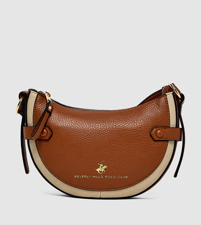 Logo Detail Zippered Shoulder Bag