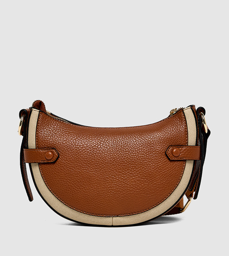 Logo Detail Zippered Shoulder Bag