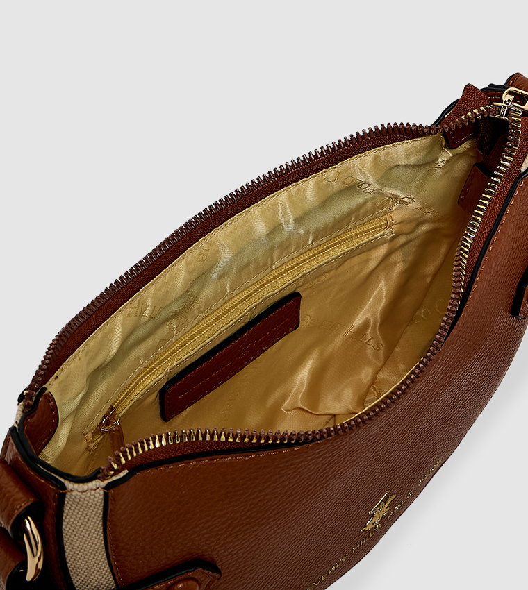 Logo Detail Zippered Shoulder Bag