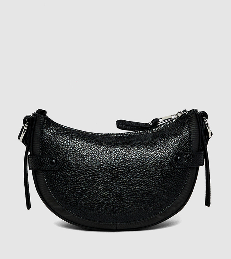 Logo Detail Zippered Shoulder Bag