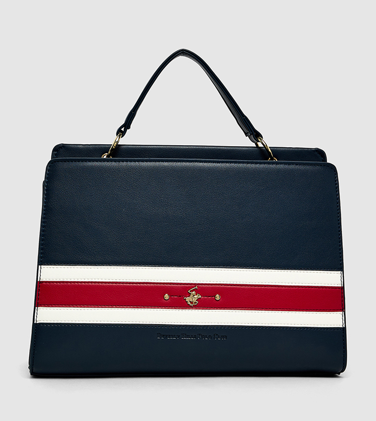 Color Block Zippered Handheld Bag