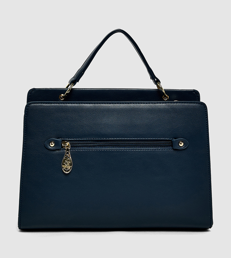 Color Block Zippered Handheld Bag