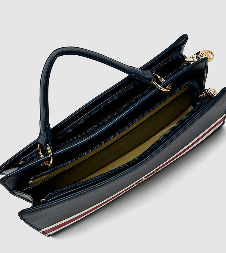 Color Block Zippered Handheld Bag