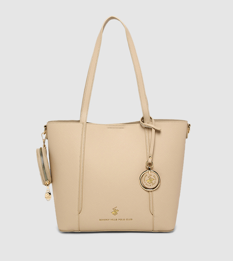 Textured Zippered Shoulder Bag