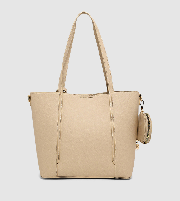 Textured Zippered Shoulder Bag