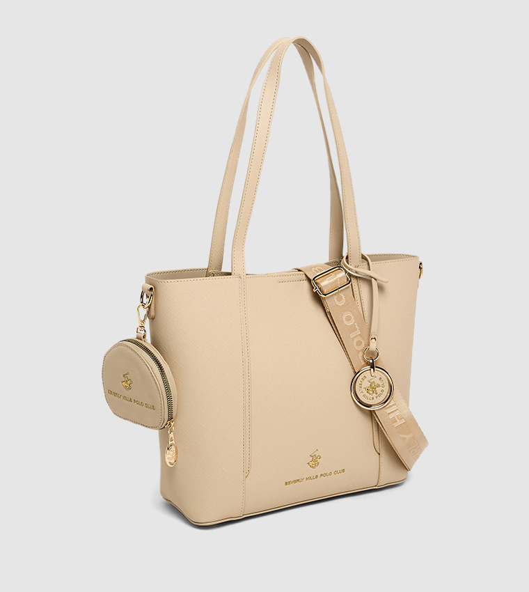Textured Zippered Shoulder Bag